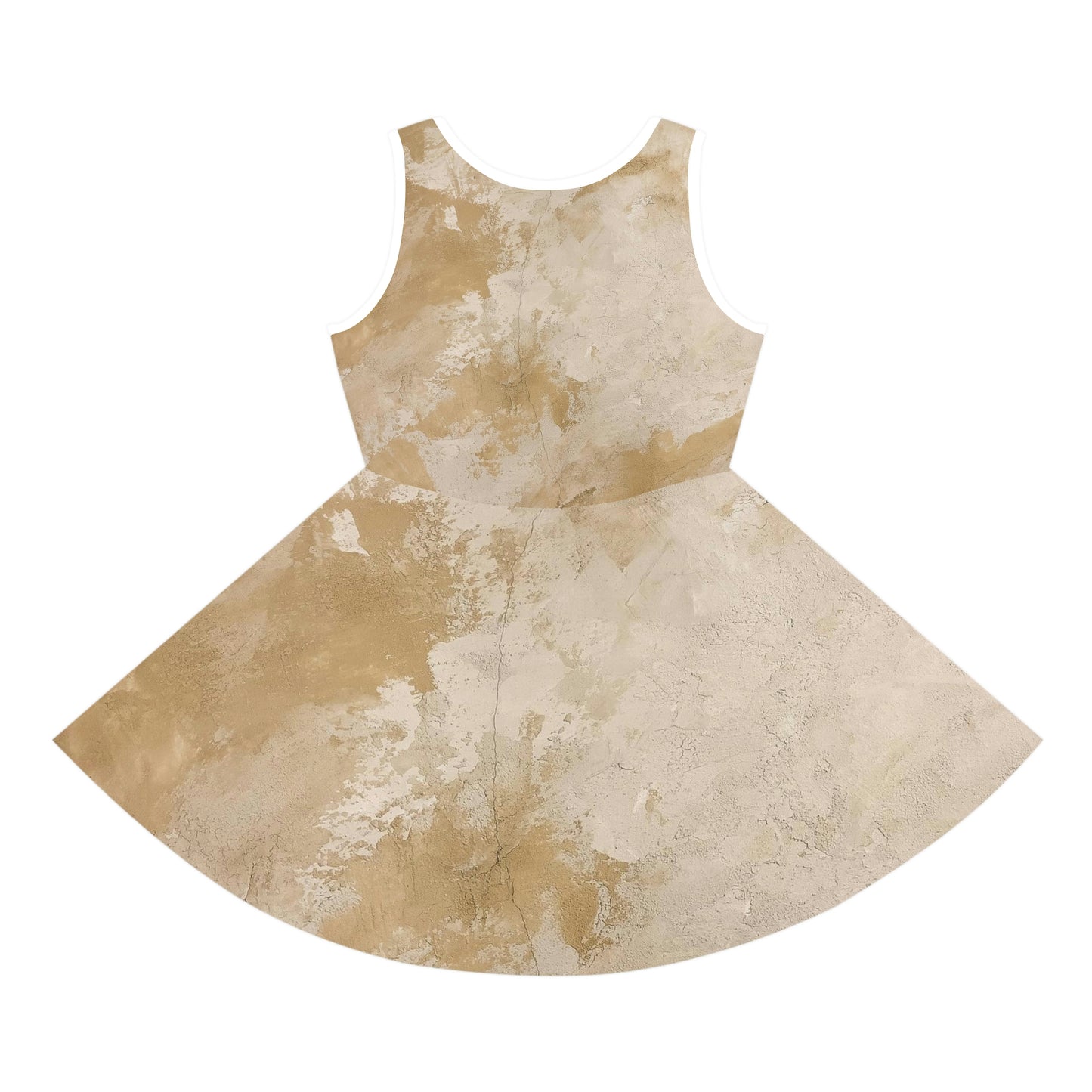 'Beige Butterfly' - Girls' Sleeveless Sundress (AOP)